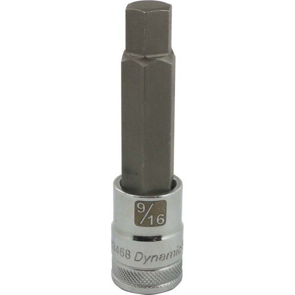 Tools 1/2" Drive SAE Hex Head, 9/16" Long Bit, Chrome Finish Socket